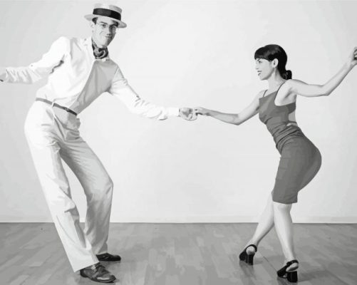 Black And White Swing Dancers Paint By Number