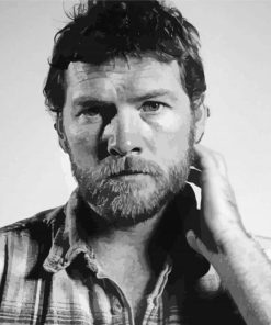 Black And White Sam Worthington Paint By Number