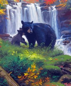 Black Bear Falls Landscape Paint By Number