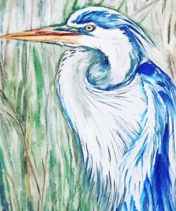 Blue Abstract Heron Bird Paint By Number