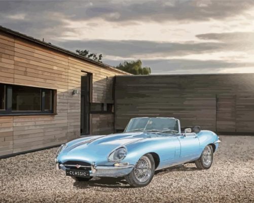 Blue Jaguar E Type Paint By Number