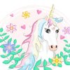 Cartoon Unicorn With Flowers Paint By Number