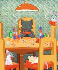Cats And Rats Playing Poker Paint By Number