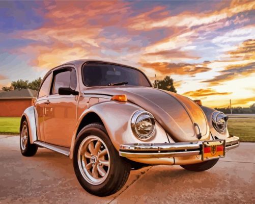 Classic VW Car Sunset Paint By Number