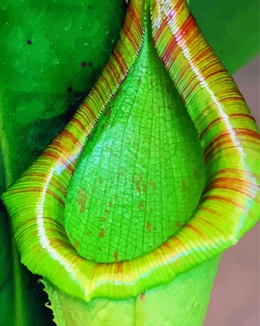 Close Up Green Pitcher Plant Paint By Number