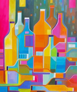 Colorful Abstract Bottles Paint By Number