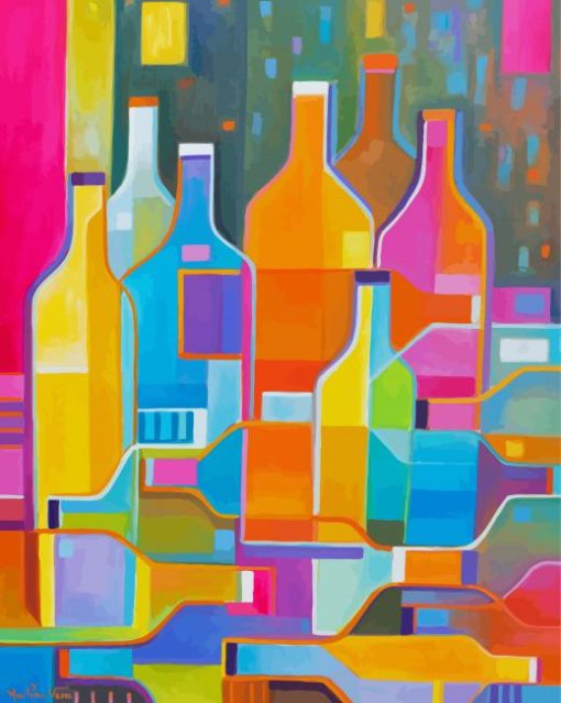 Colorful Abstract Bottles Paint By Number