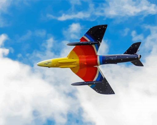 Colorful Hawker Hunter Paint By Number