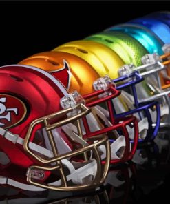 Colorful NFL Helmets Paint By Number