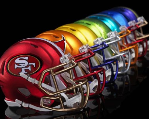 Colorful NFL Helmets Paint By Number