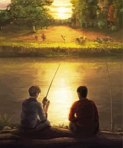 Cool Friends Fishing Art Paint By Number