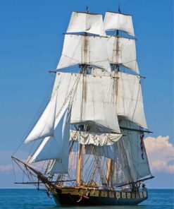 Cool White American Tall Ships Paint By Number