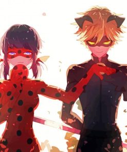 Cute Miraculous Ladybug And Cat Noir Paint By Number