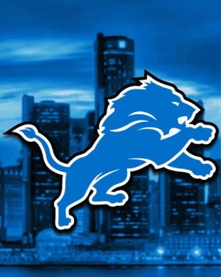 Detroit Lions Logo Art Paint By Number