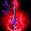 Flaming Guitar Music Instrument Paint By Number