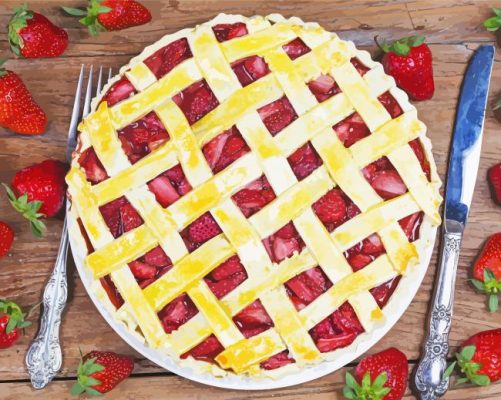 Fresh Strawberry Pie Paint By Number