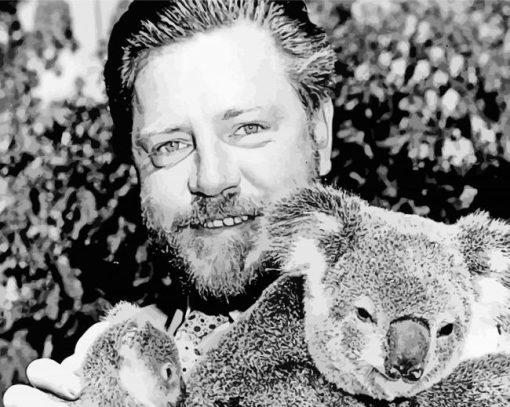 Gerald Durrell With Koala Paint By Number