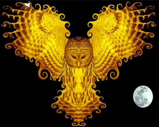 Gold Owl Paint By Number
