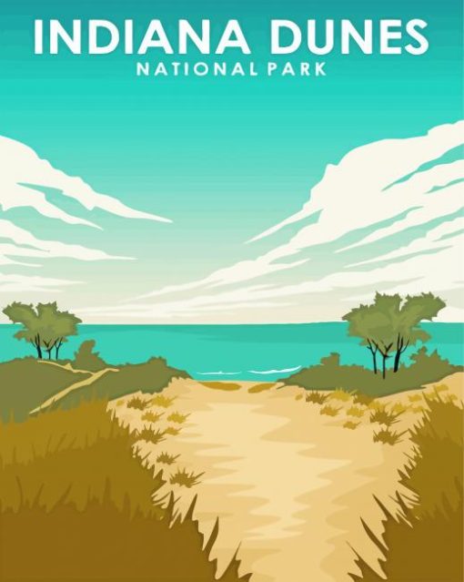 Indiana Dunes National Park Travel Poster Paint By Number