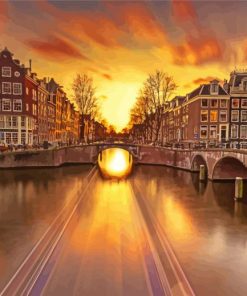 Keizersgracht Amsterdam At Sunset Paint By Number