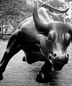 Monochrome Wall Street Bull Paint By Number
