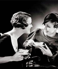 Monochrome Women Drinking Tea Paint By Number
