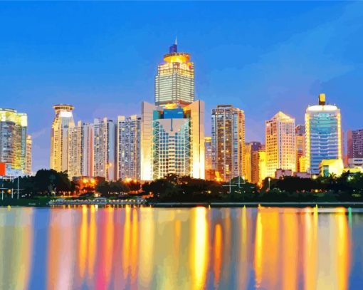 Nanning City Buildings Paint By Number