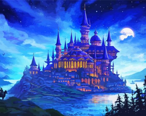 Night Mythical Castle Paint By Number