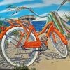 Orange Old Bike Paint By Number