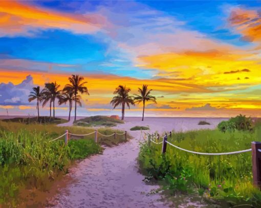 Palm Beach Florida Sunset Landscape Paint By Number