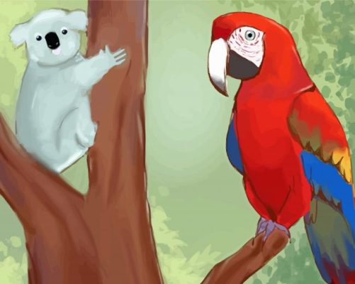 Parrot And Koala Paint By Number