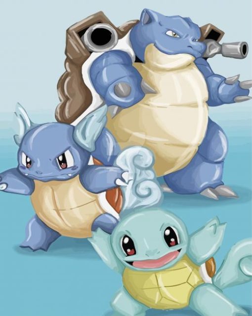 Pokemon Squirtle Evolution Paint By Number