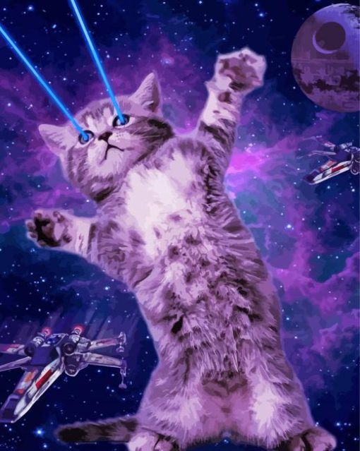 Powerful Space Cat Paint By Number