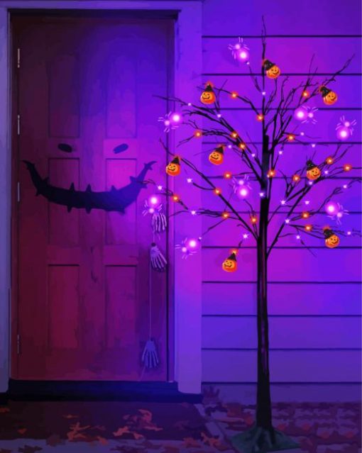 Purple Halloween Night Paint By Number