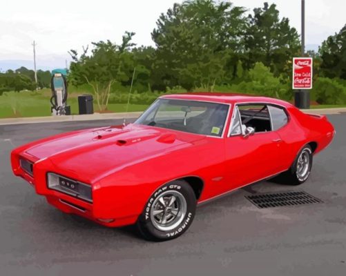 Red 1968 GTO Paint By Number