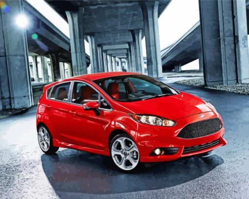 Red Fiesta ST Car Paint By Number