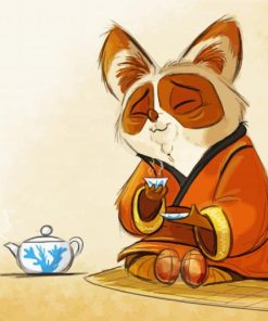 Shifu Drinking Tea Paint By Number