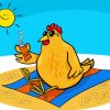 Summer Beach Chicken Paint By Number