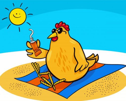 Summer Beach Chicken Paint By Number