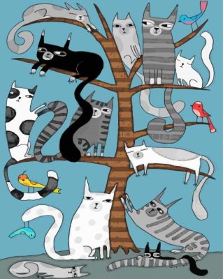 Tree Cats Paint By Number