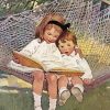 Vintage Children On Hammock Paint By Number