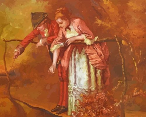 Vintage Lovers In Bridge Art Paint By Number