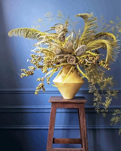 Yellow Dried Flowers Paint By Number