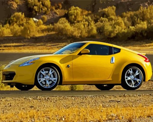 Yellow Nissan 370 Z Car Paint By Number