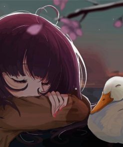 Anime Girl With Duck Paint By Number