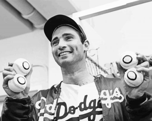 Black And White Sandy Koufax Paint By Number