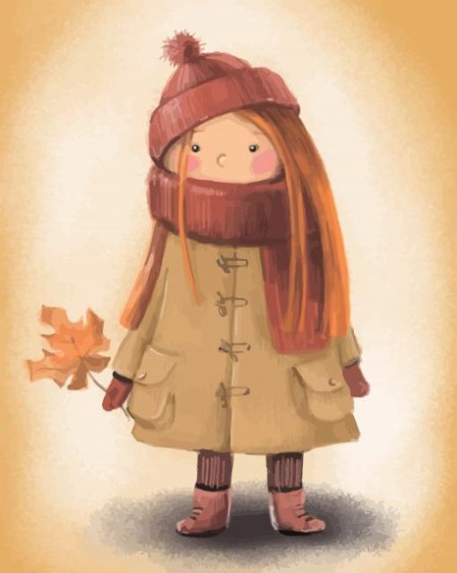 Cartoon Autumn Girl Paint By Number