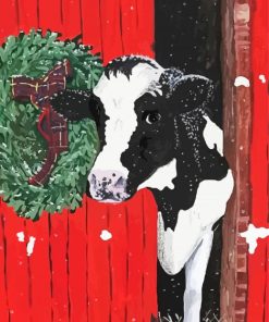 Christmas Cow Paint By Number