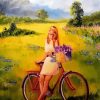 Girl And Bike Paint By Number
