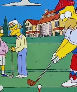 Homer Golfing Paint By Number